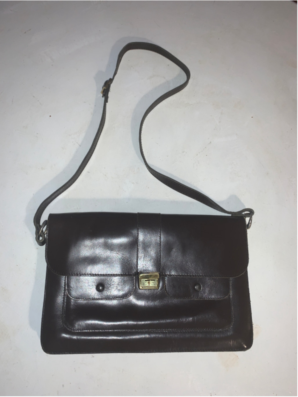 Women's Unbranded Brown Leather Crossbody Bag, One Size